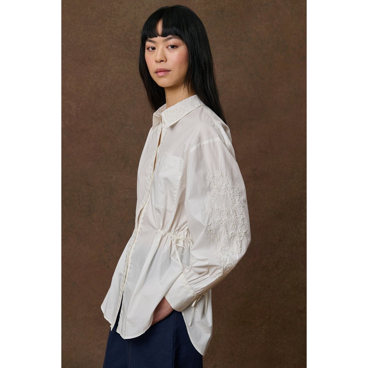 Chemise à manches brodées, ADAZOLA blanc, LOUISE MISHA