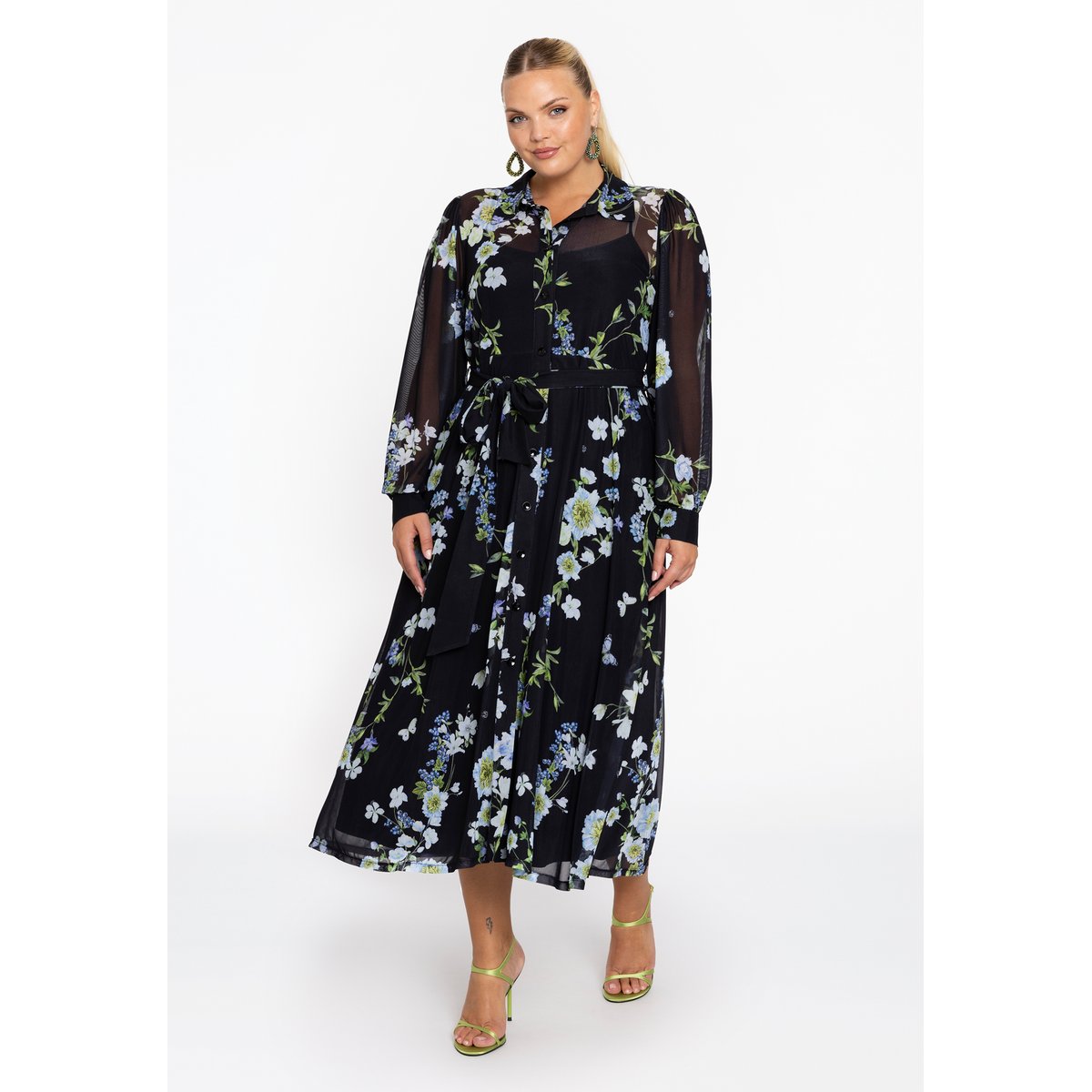 Robe imprimé / imprimée floral noir, YOEK