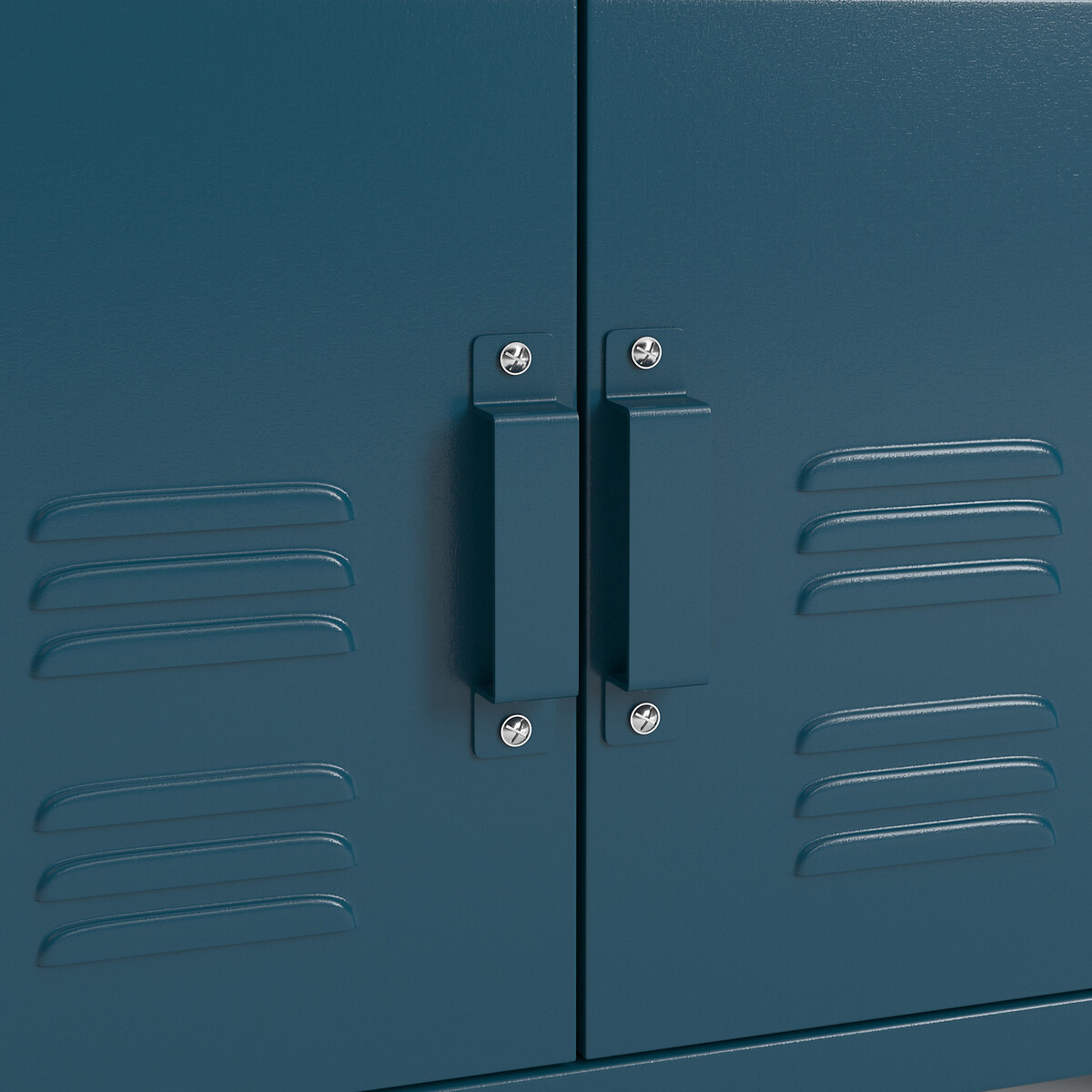 Meuble bas 2 portes en métal acier, Hiba bleu de prusse, LA REDOUTE INTERIEURS