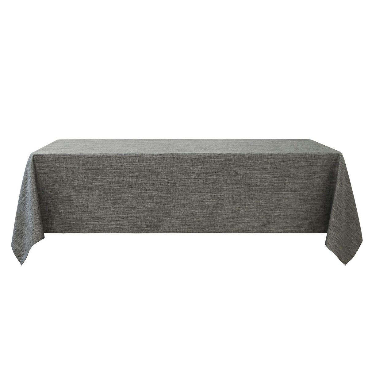 Nappe anti tâches et infroissable  -  - Effet chiné gris anthracite, HOME MAISON