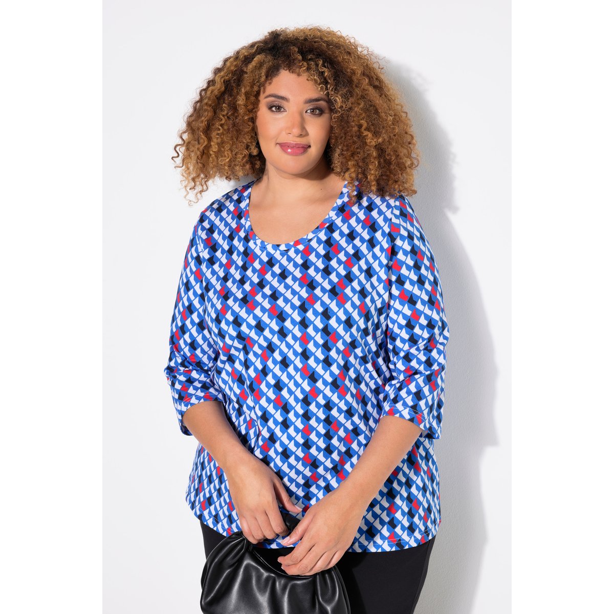 T-shirt long imprimé marine, ULLA POPKEN