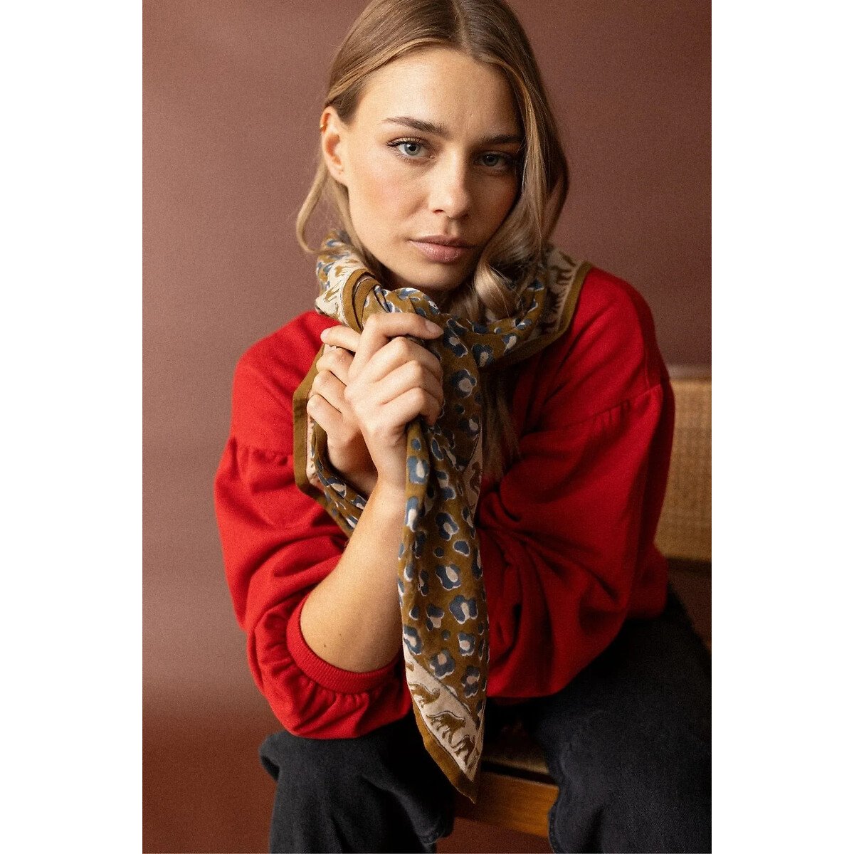 Grand foulard imprimé léopard, DUPATTA imprimé léopard, APACHES COLLECTIONS