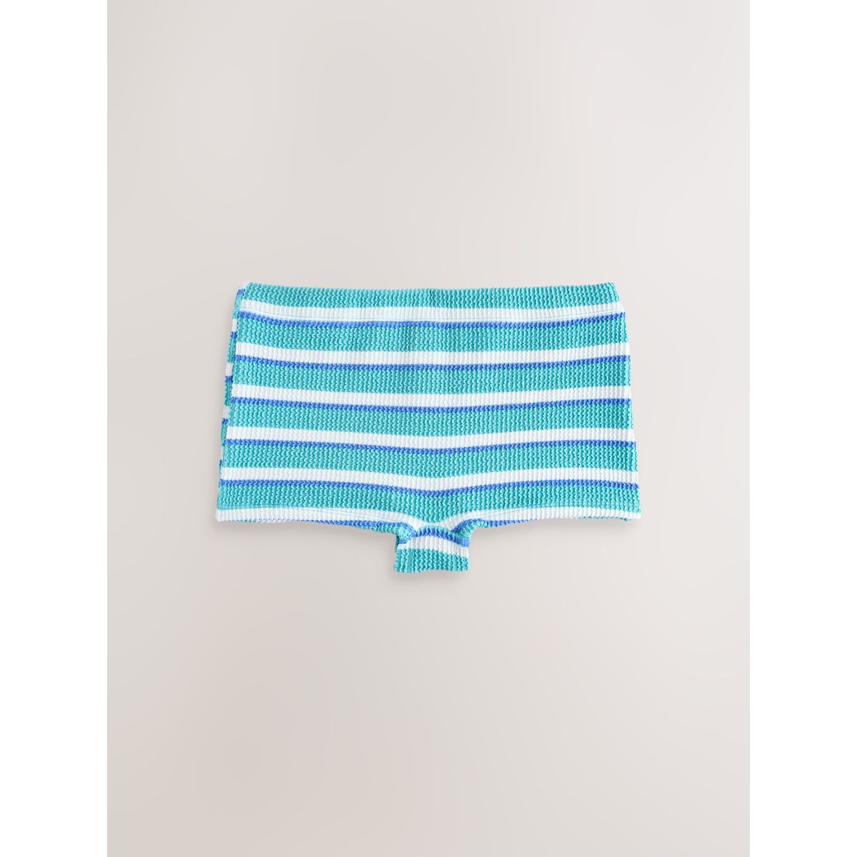 Bas de bikini short rayures froissées bleu turquoise/blanc, NEXT
