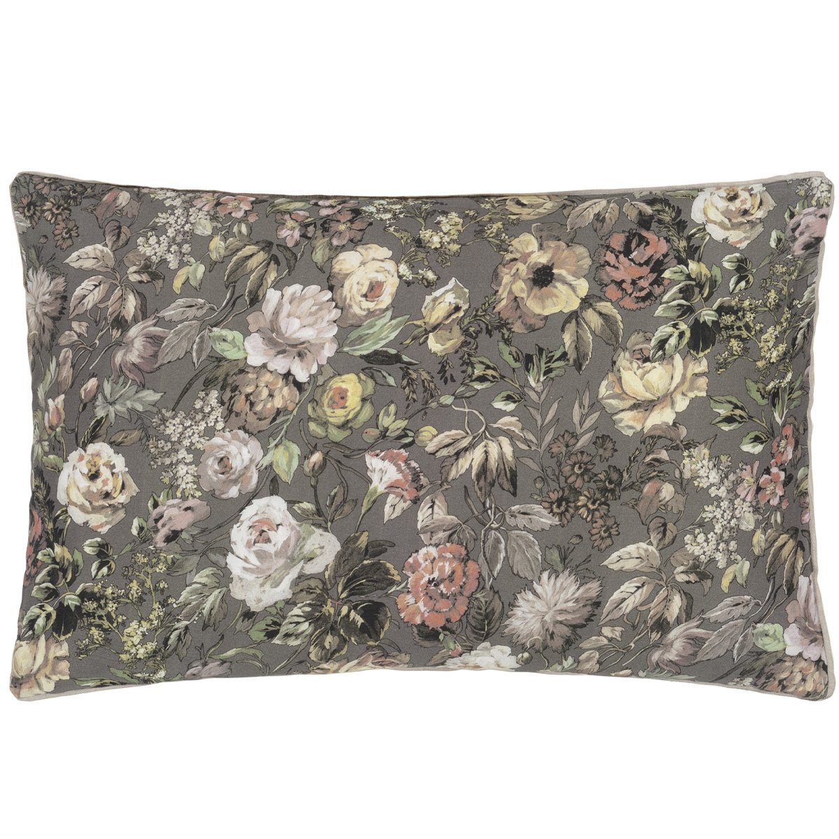 Taie d'oreiller imprimée en satin de coton, MANSUR marron, DESIGNERS GUILD