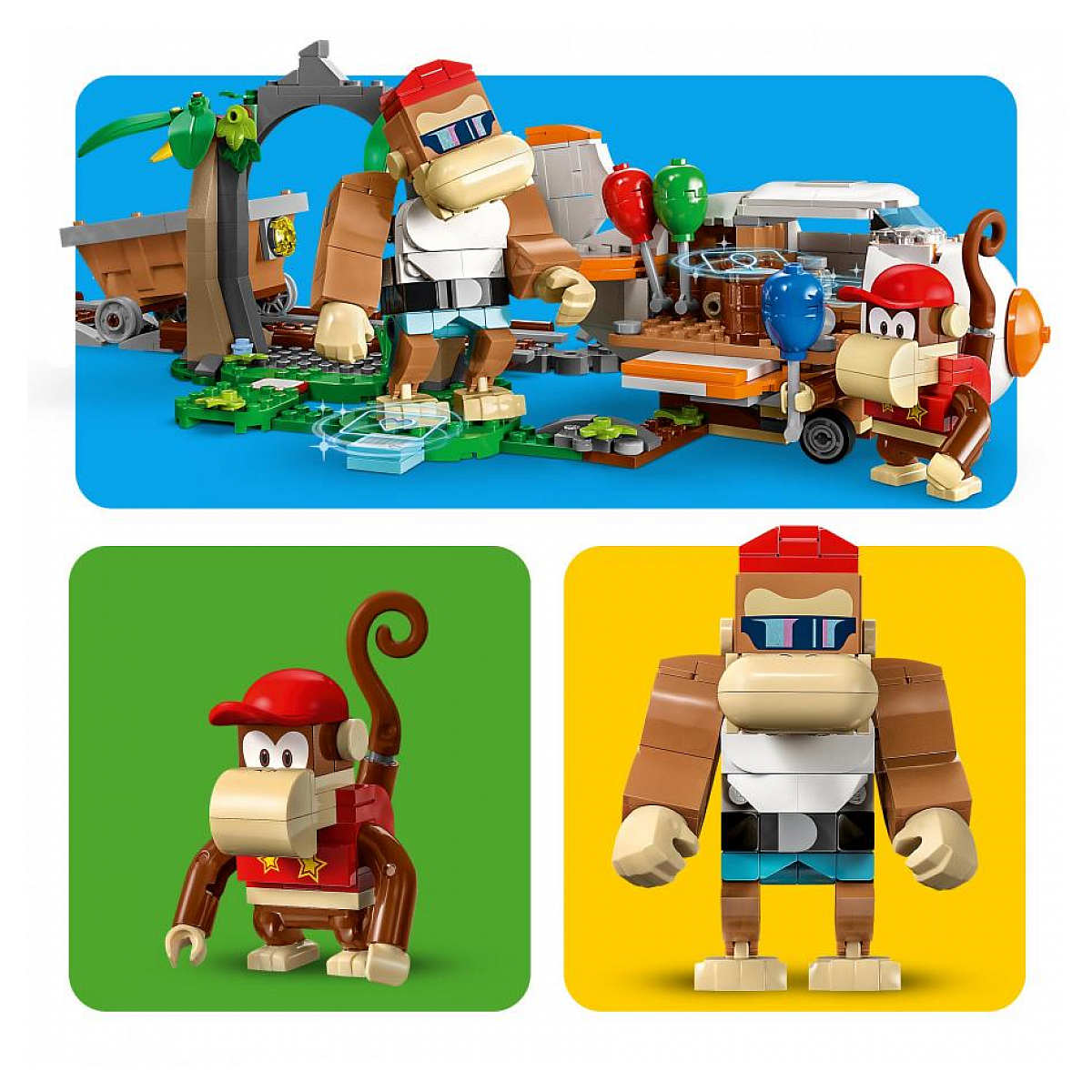 71425 Ensemble d extension course de chariot de mine de diddy kong Super Mario couleur unique, LEGO