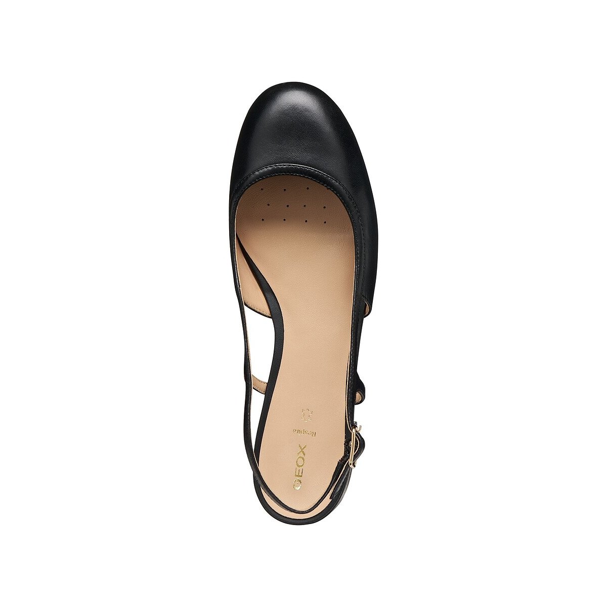 Sabrinas slingback em pele Virnilisa preto , GEOX