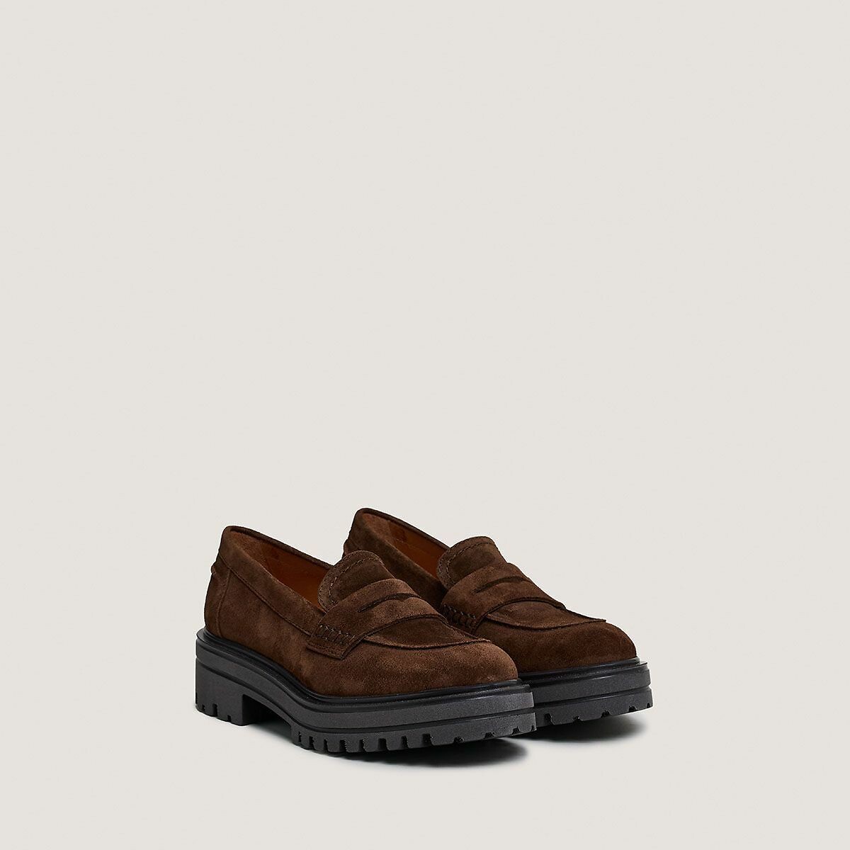 Mocassin en cuir suède, Alfi marron, JONAK