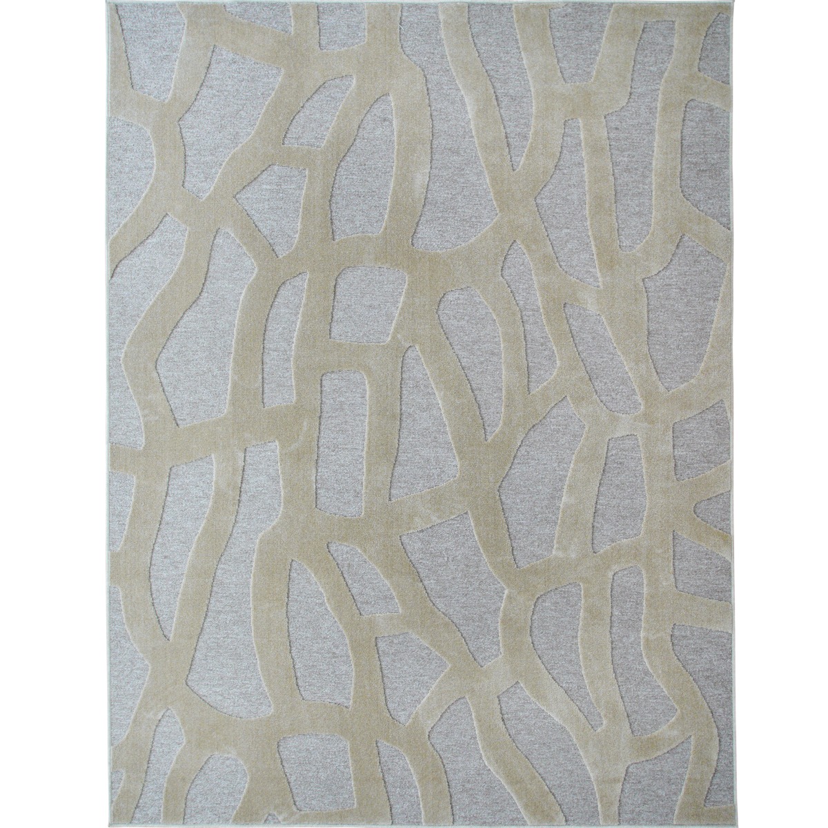 Tapis relief graphique ALMA TOILE beige, THE DECO FACTORY