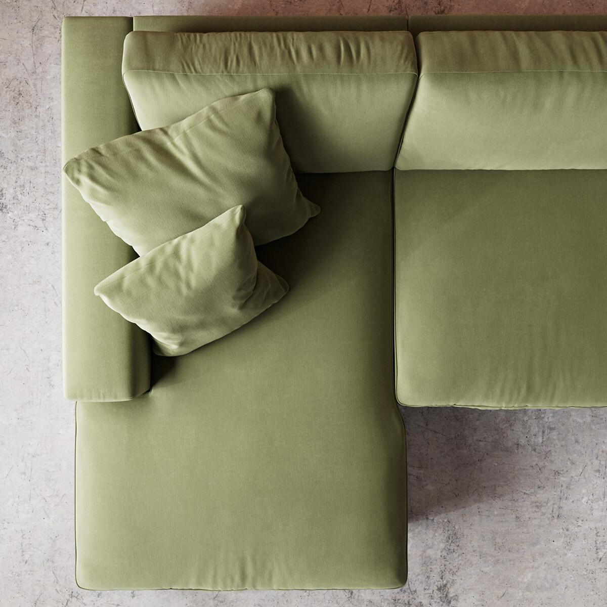 Althaea Crushed Velvet Corner Chaise Sofa moss , SWOON