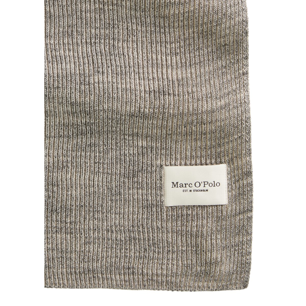 Écharpe en mélange de coton et de laine de mouton bio gris, MARC O'POLO