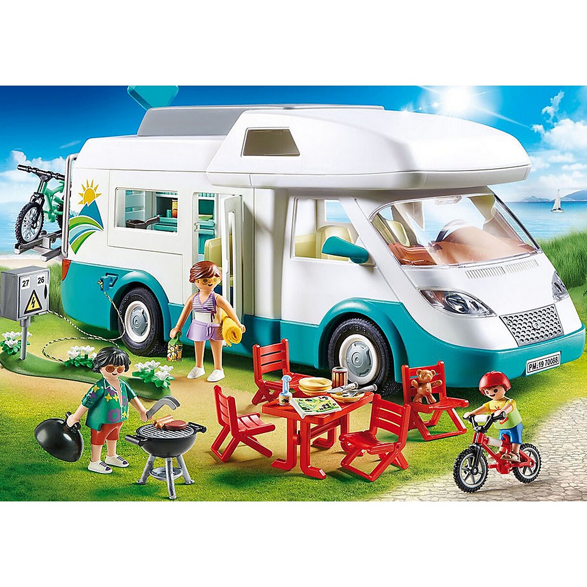 Famille et camping-car 70088 multicolore, PLAYMOBIL