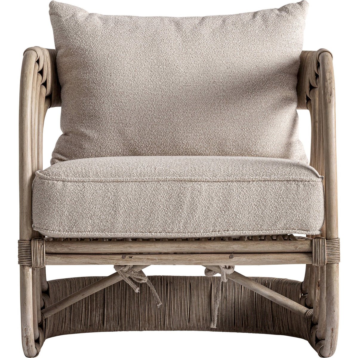Fauteuil contemporain en rotin beige et rotin marron, RECOLLECTION