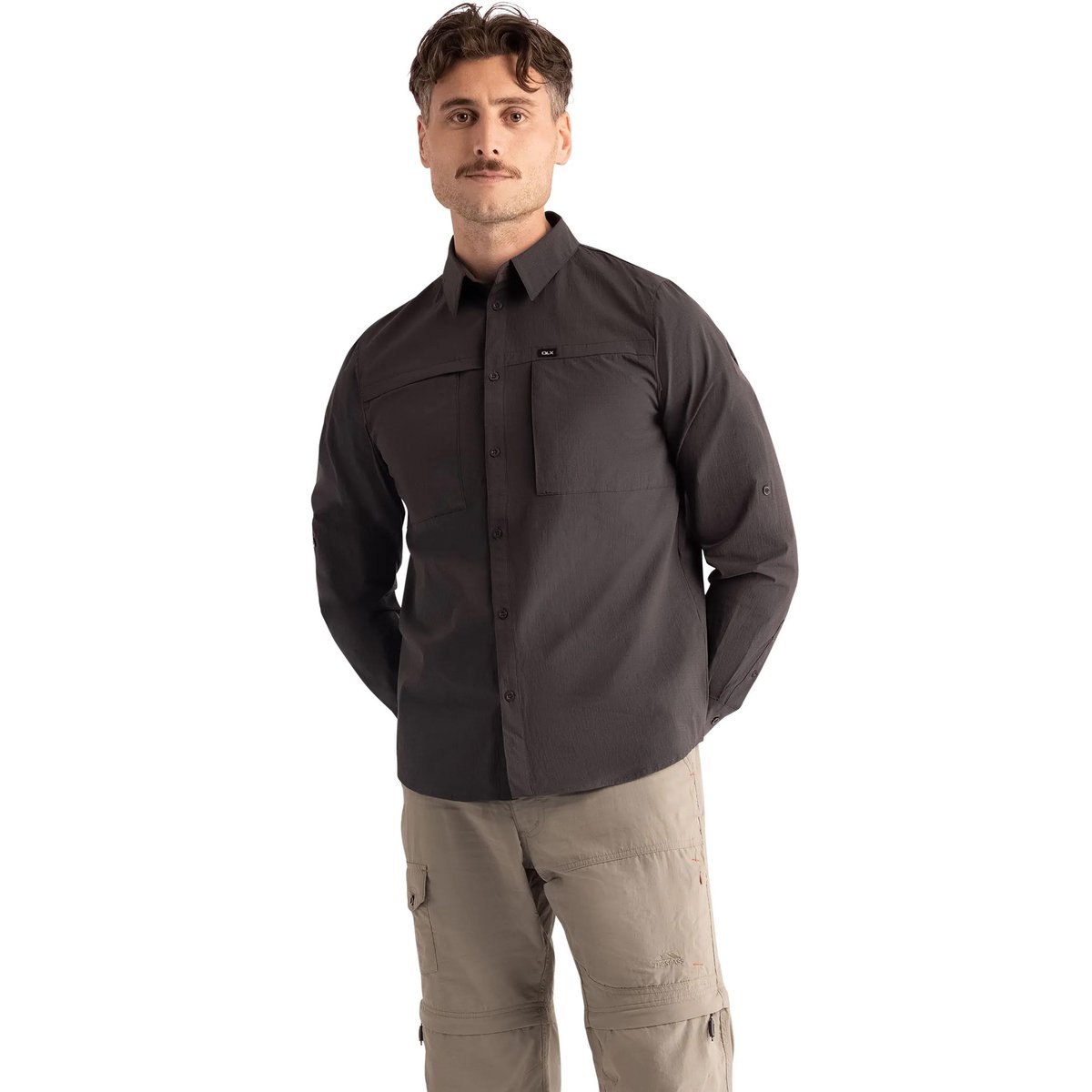 Chemise SANTIAGO DLX gris foncé, TRESPASS