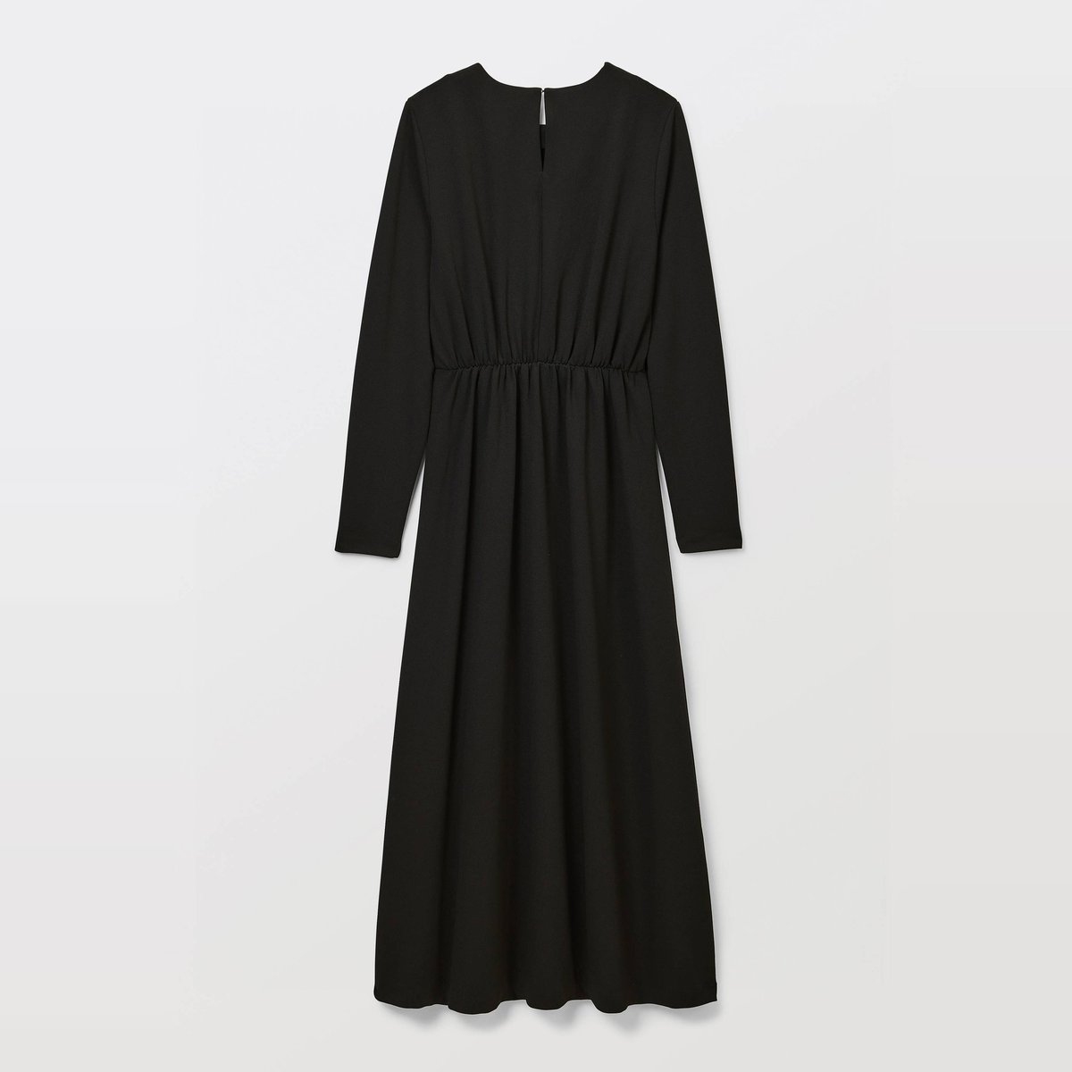 Robe longue cintrée unie noir, MONOPRIX