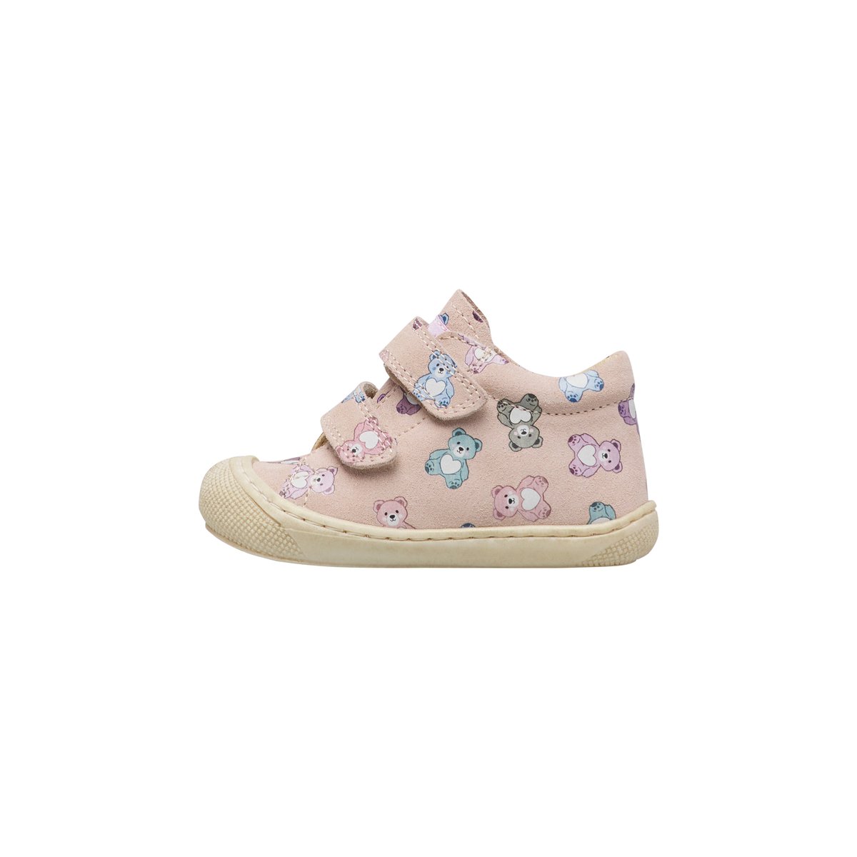 Chaussures premiers pas en suède COCOON VL rose poudré-céleste, NATURINO