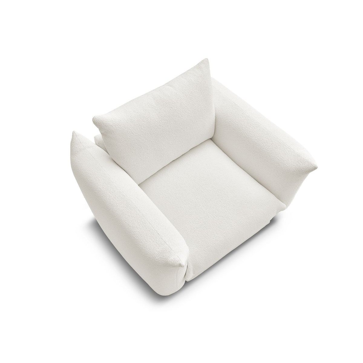 Fauteuil tissu bouclette, ERNEST blanc, BOBOCHIC