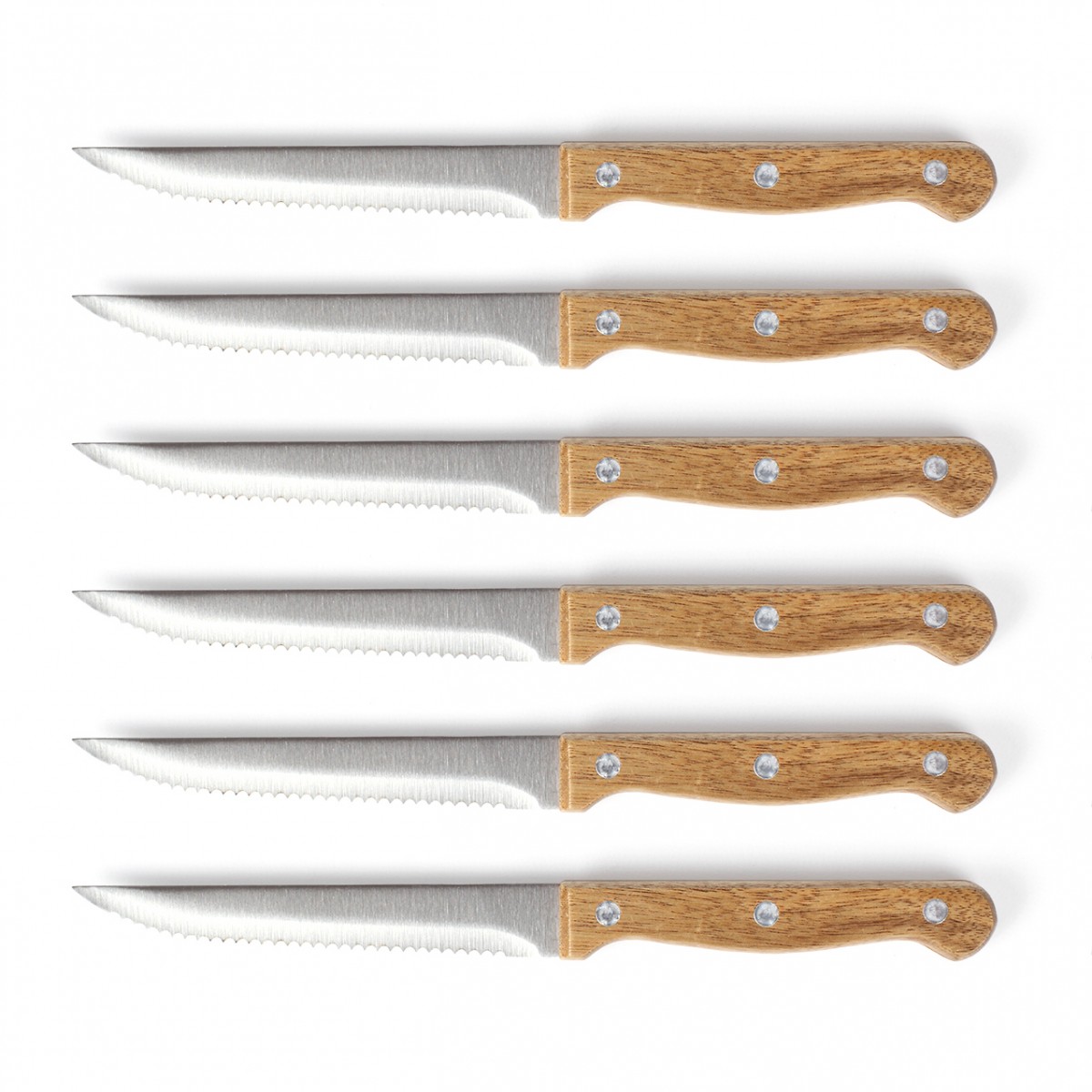 Set de 6 couteaux à steak avec support beige, LIVOO