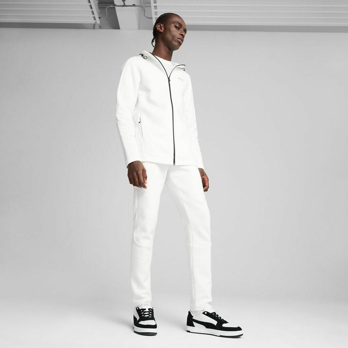 Sweat aberta com capuz Evostripe branco, PUMA
