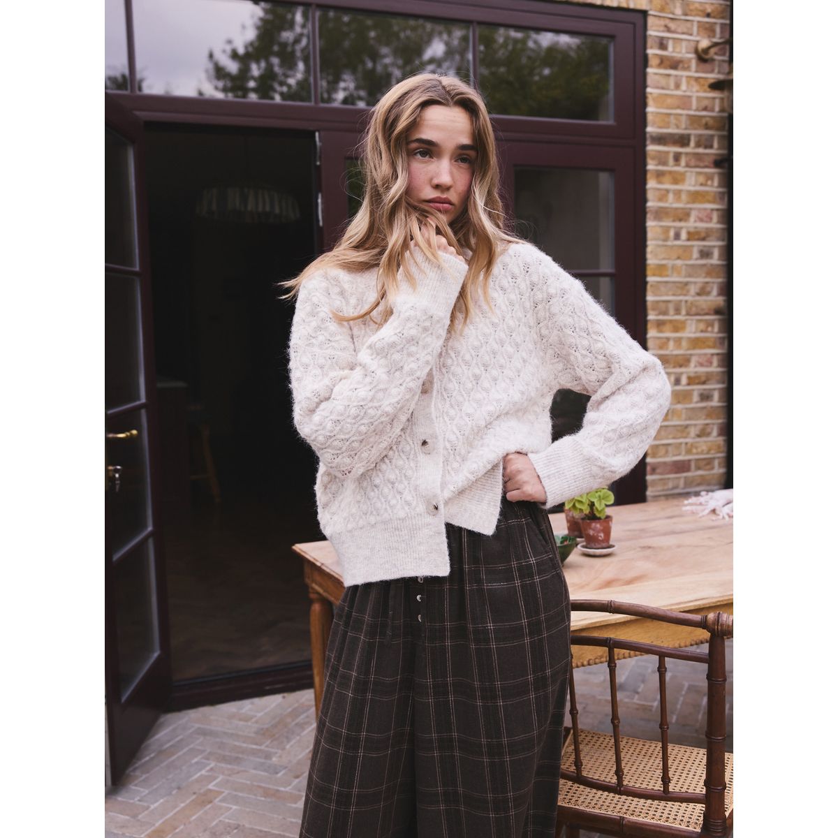Cardigan en tricot crème, NEXT