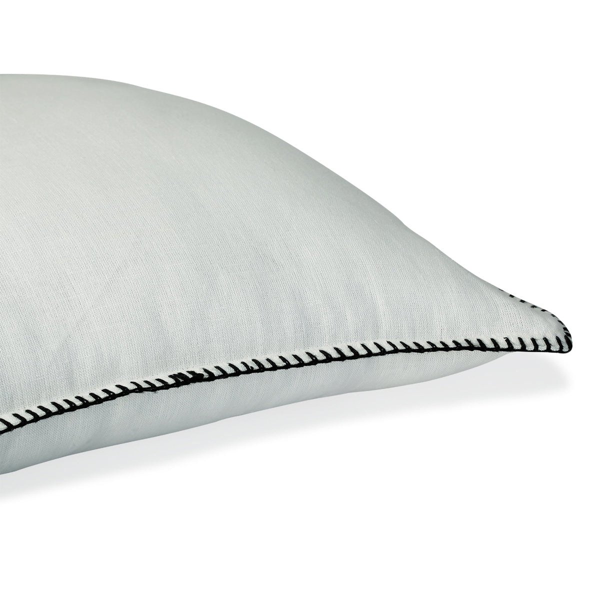 Coussin lin lavé MAXIME blanc / noir, FEBRONIE