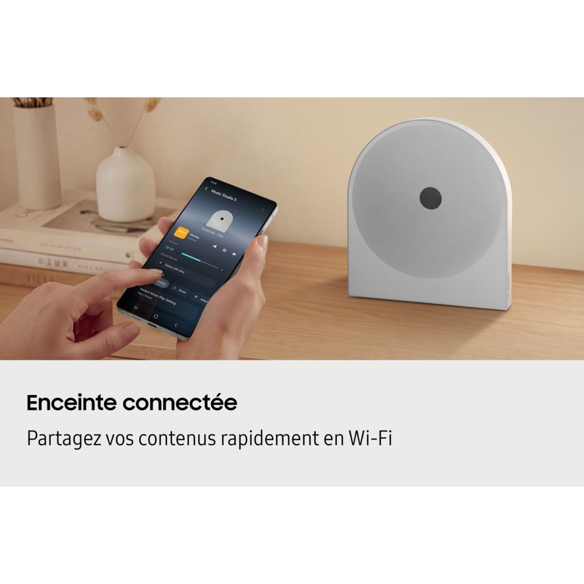 Enceinte sans fil Music Studio 5 HW-LS51H WiFi BT WHITE couleur unique, SAMSUNG