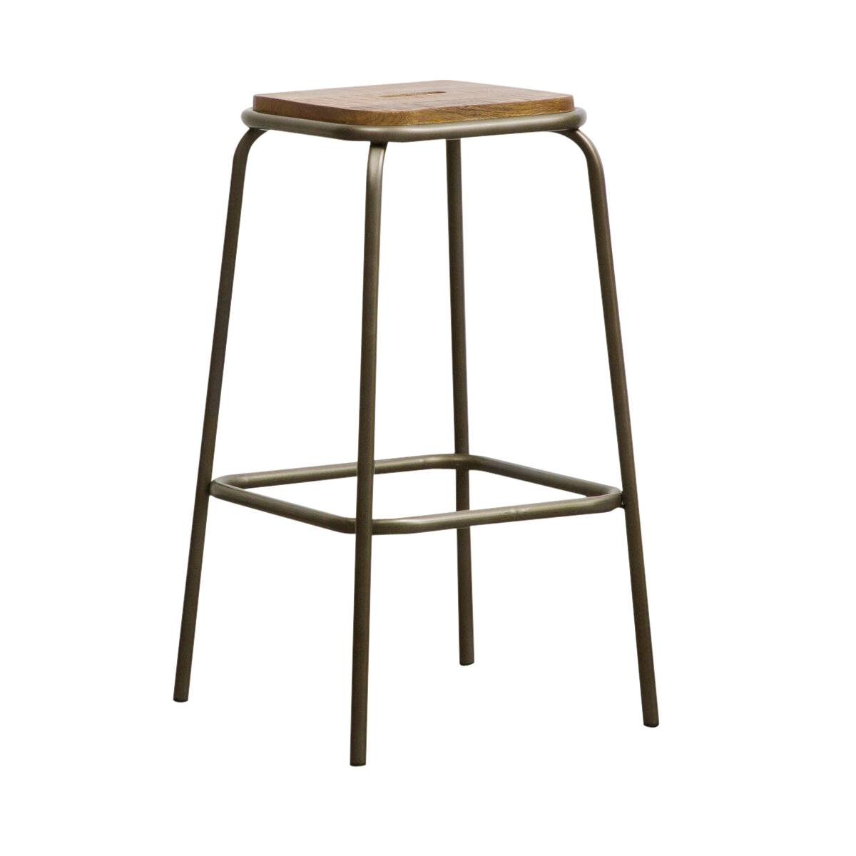 Tabouret de bar en métal MARCUS gris, MADE IN MEUBLES