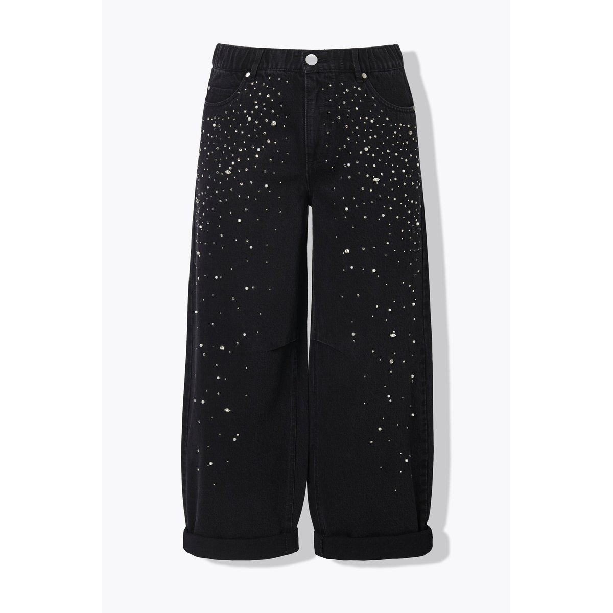 Jean Barrel, strass, 5 poches noir, ULLA POPKEN
