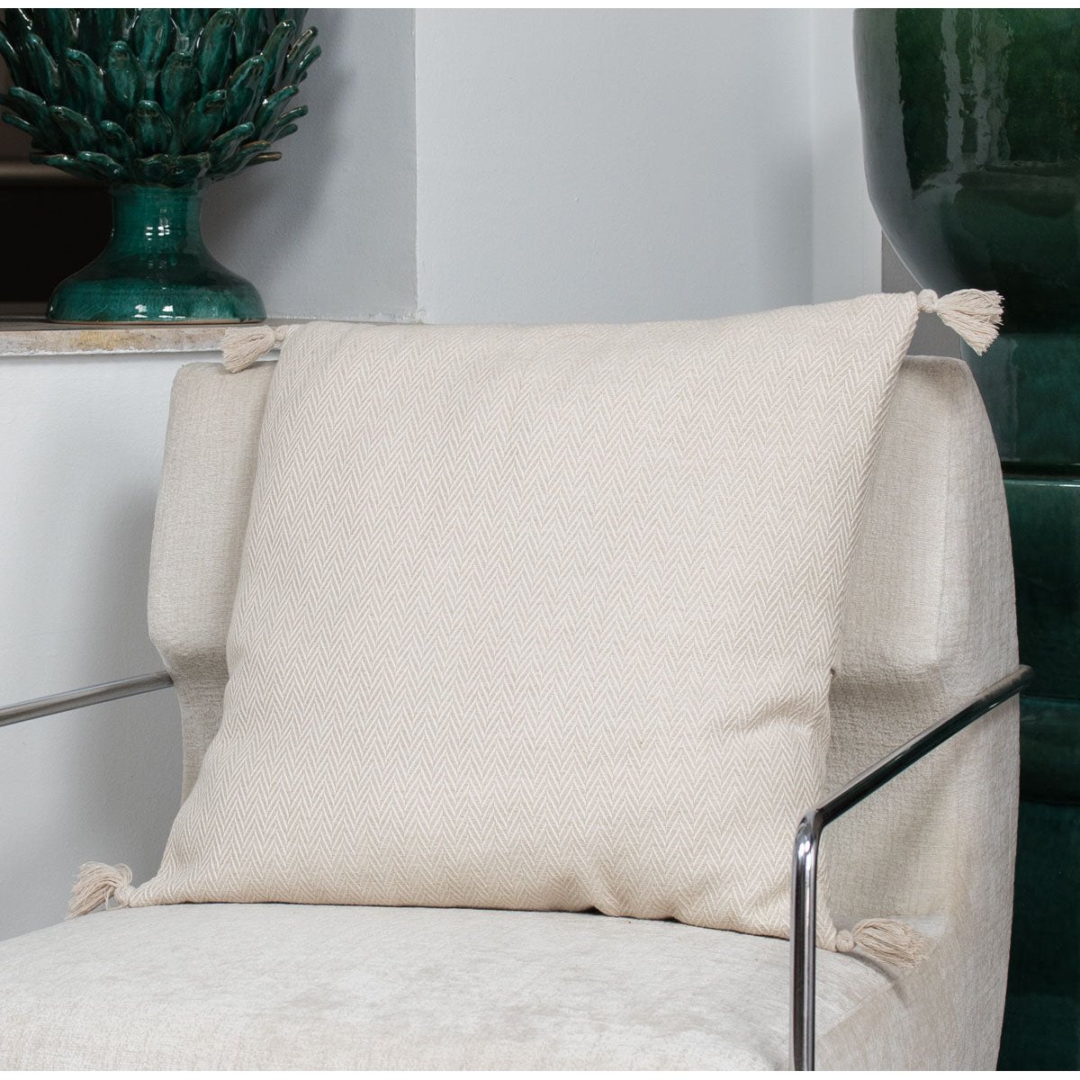 Coussin coton MEGEVE lin, FEBRONIE