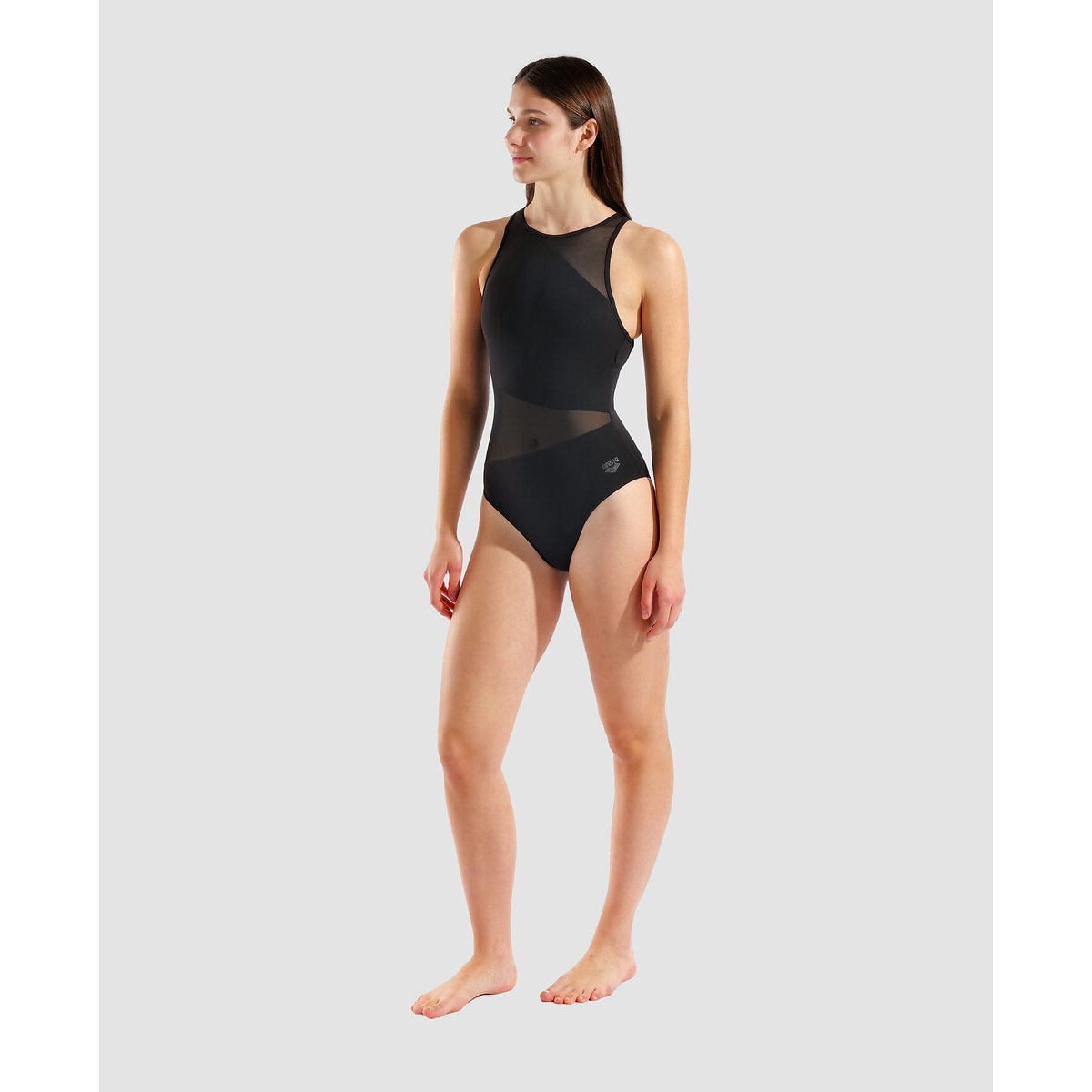 Maillot de bain 1 pièce MESH ANGLE noir, ARENA