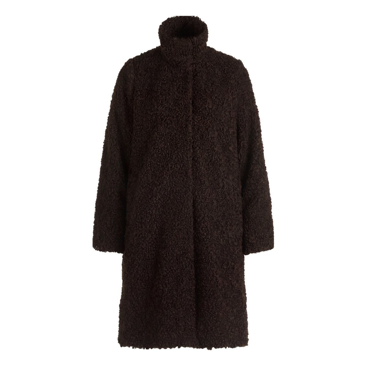 Manteau d'hiver à col droit chocolate plum, ZERO