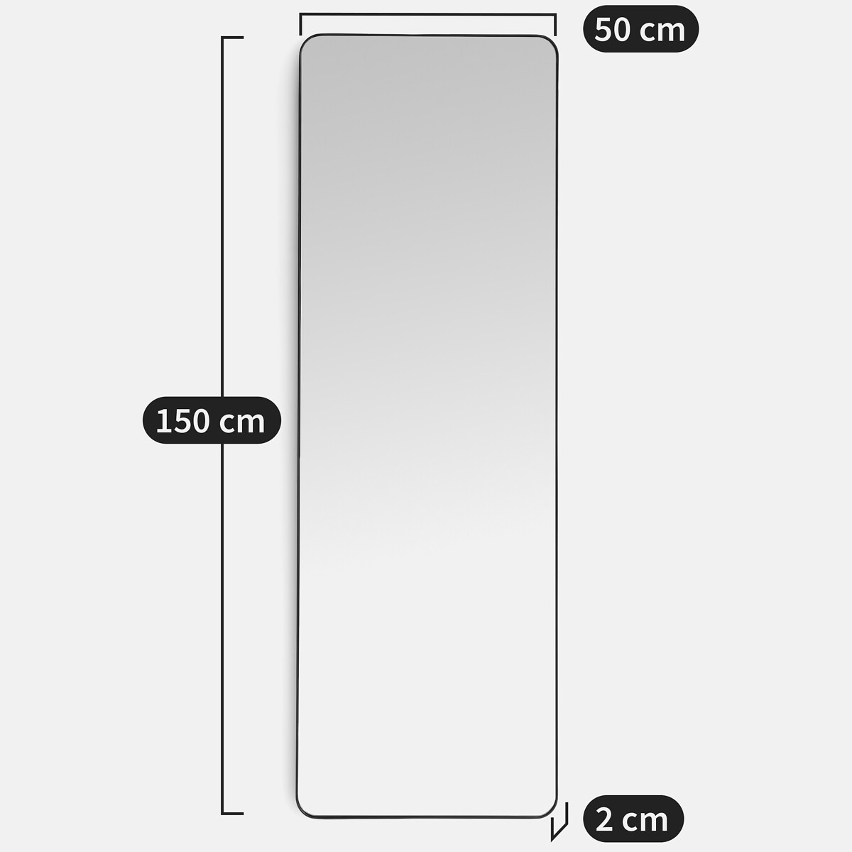 Miroir rectangulaire en métal fer 50x150 cm, Iodus laiton, LA REDOUTE INTERIEURS