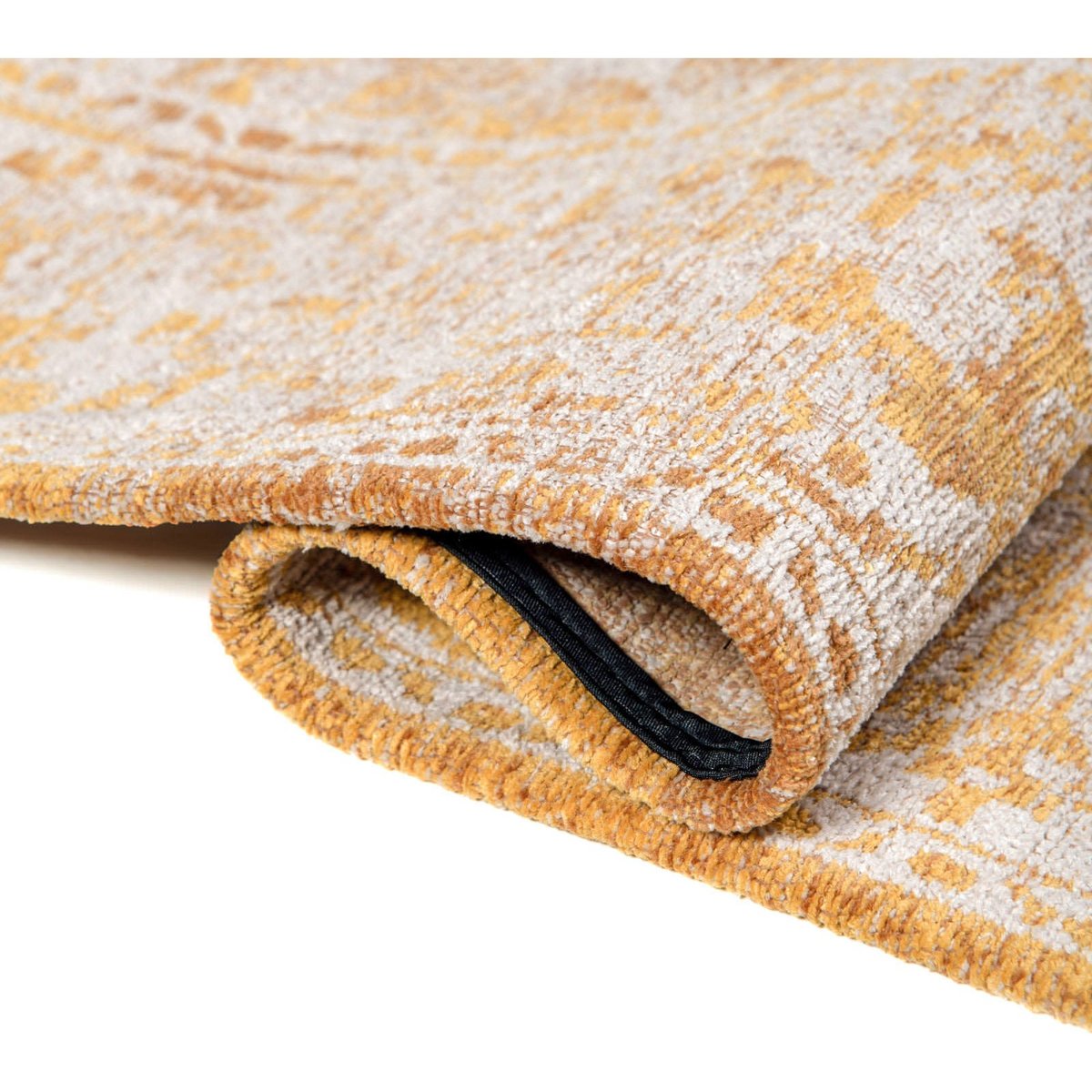 Tapis intérieur extérieur jacquard, HERIS doré sable patiné à nuances beige, RECOLLECTION