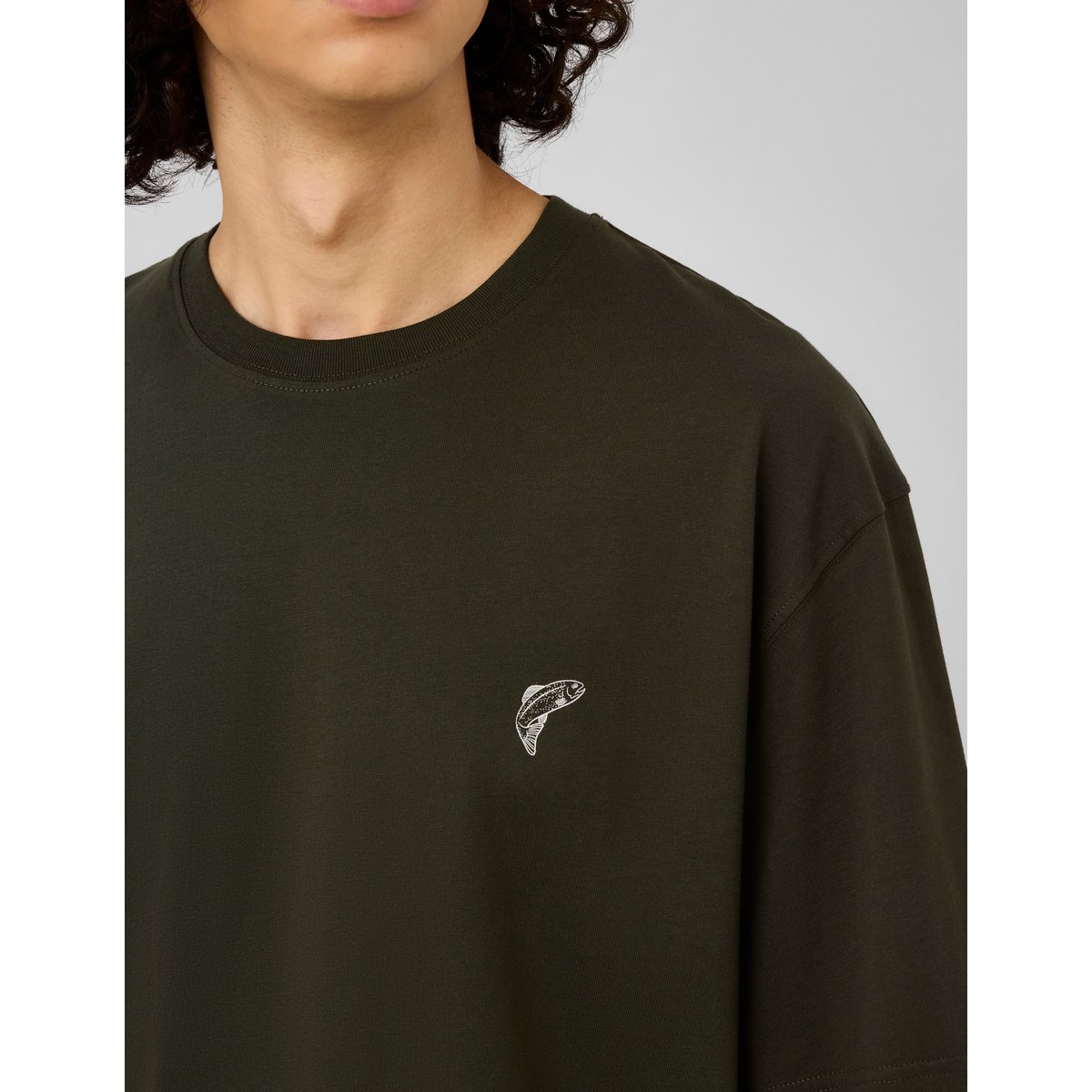 T-shirt imprimé devant / dos kaki, BZB