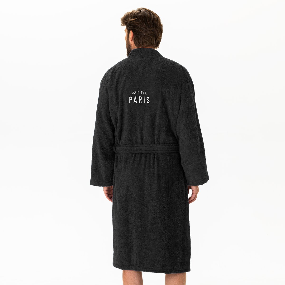 Peignoir adulte 100% coton, Paris Saint Germain PREMIUM noir, PSG