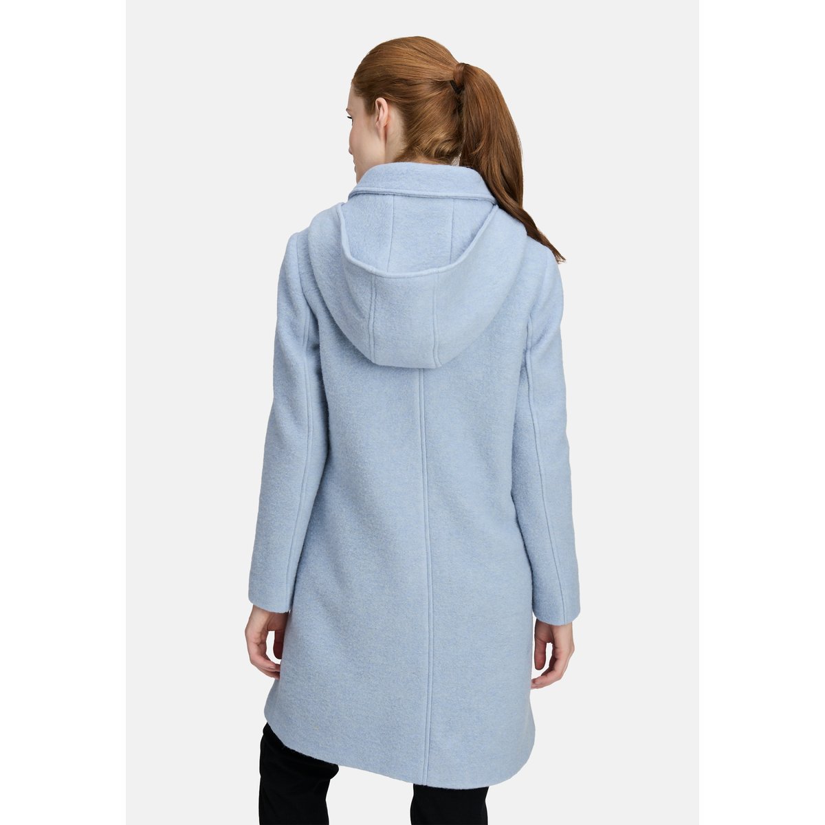 Manteau en laine à capuche amovible blue fog, BETTY BARCLAY