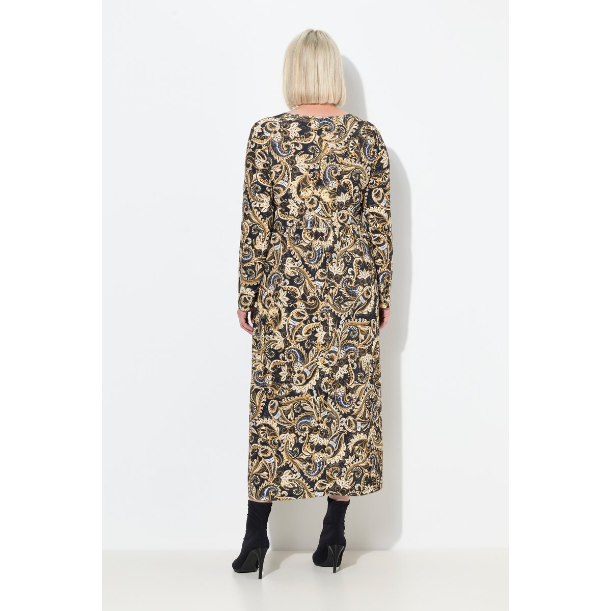 Robe maxi motif cachemire noir, ULLA POPKEN