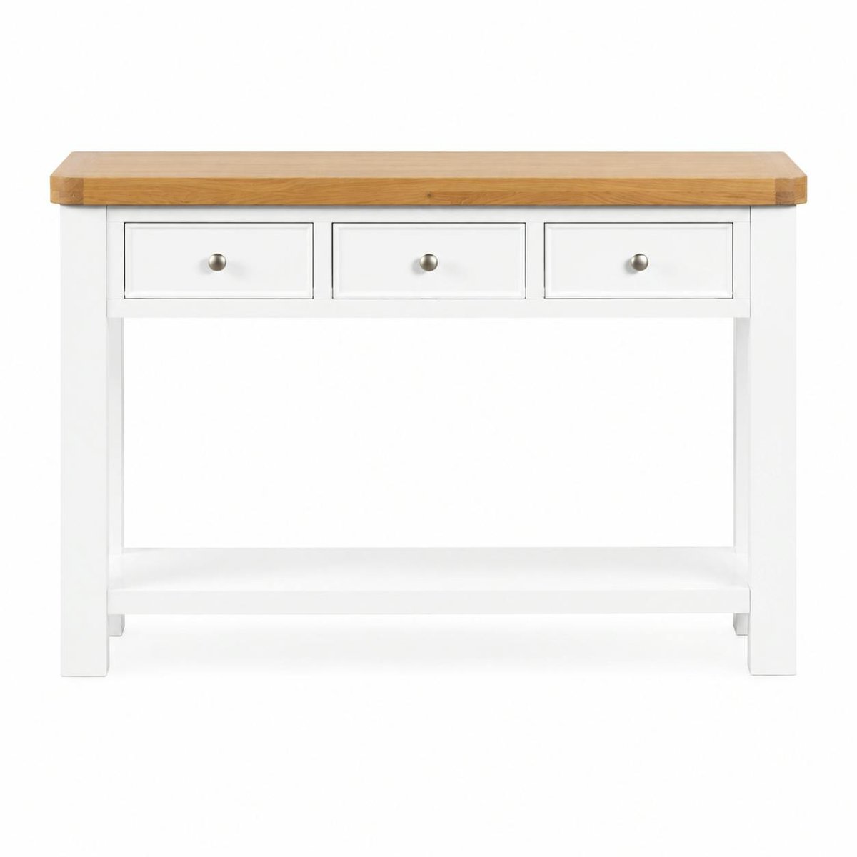 Console blanche style bord de mer 3 tiroirs VELIA blanc, PIER IMPORT