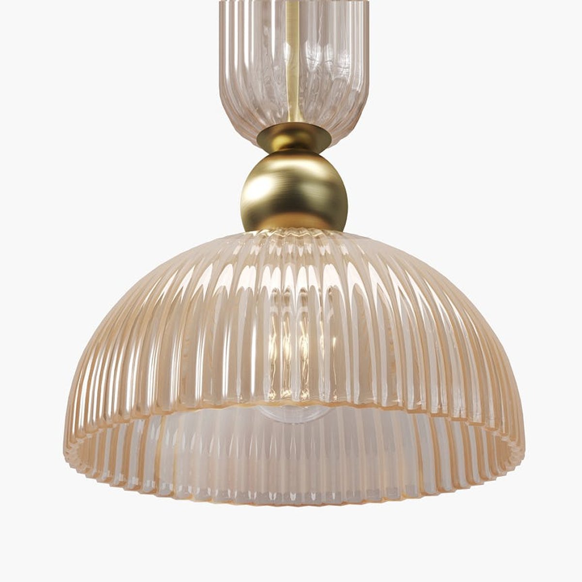 Suspension design coupole en verre SOLANA ambré, PIER IMPORT