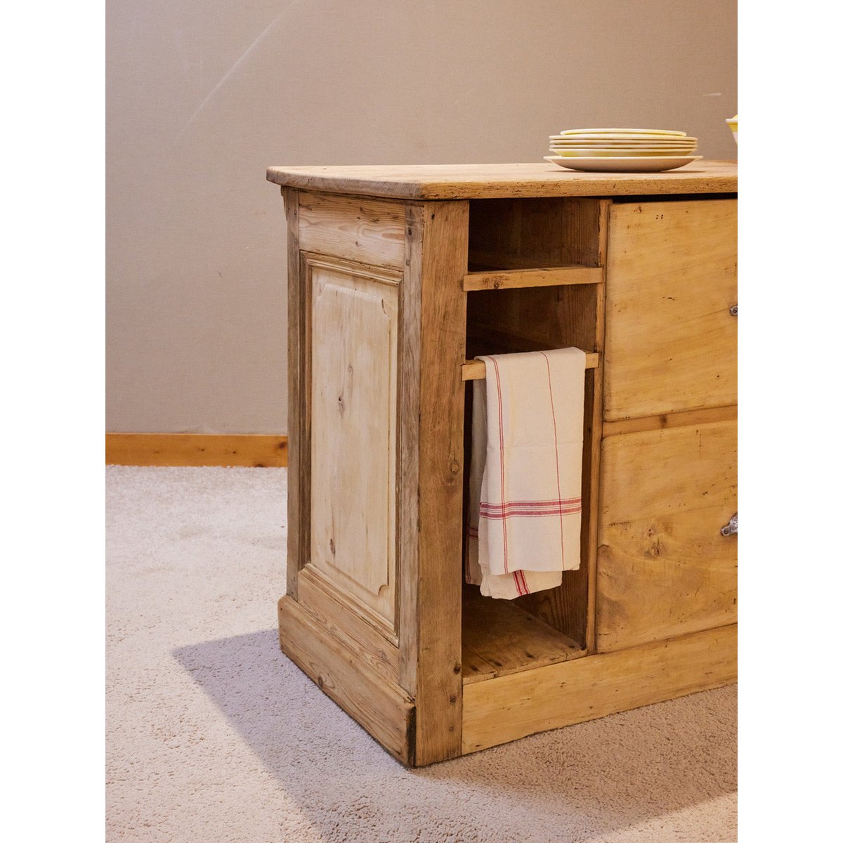 Comptoir en bois poncé Fernand N°452 - Bon état bois clair, DEBONGOUT