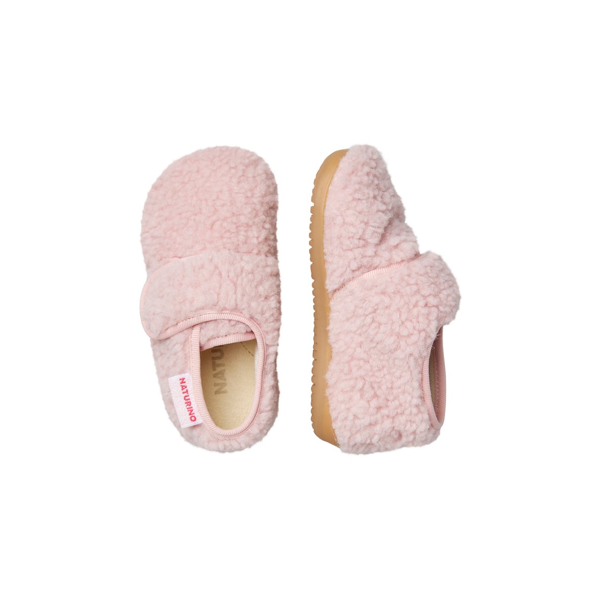Pantoufles en laine HOME rose-, NATURINO
