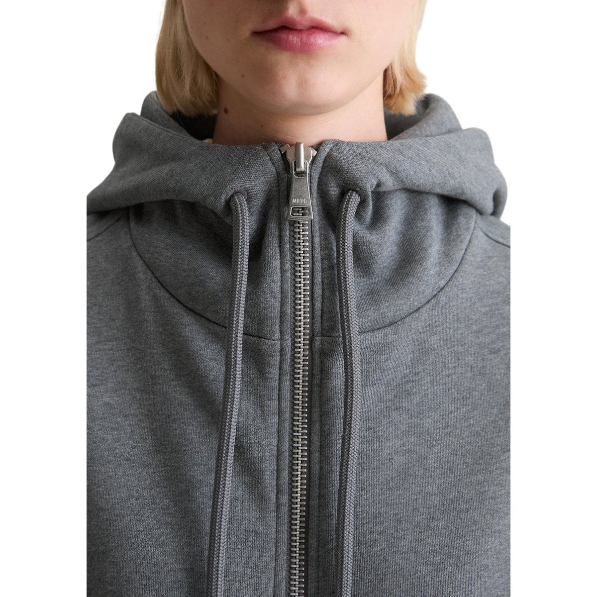 Veste sweat à capuche relaxed avec intérieur moelleux et gratté gris, MARC O’POLO DENIM