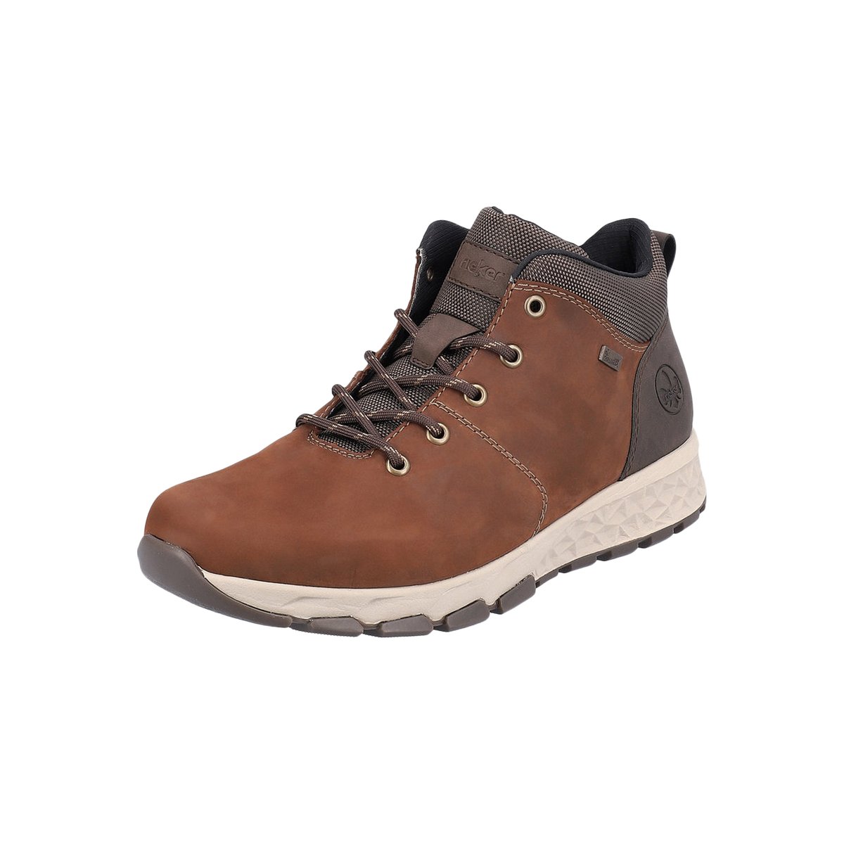 Bottines cuir nubuck talon plat marron, RIEKER