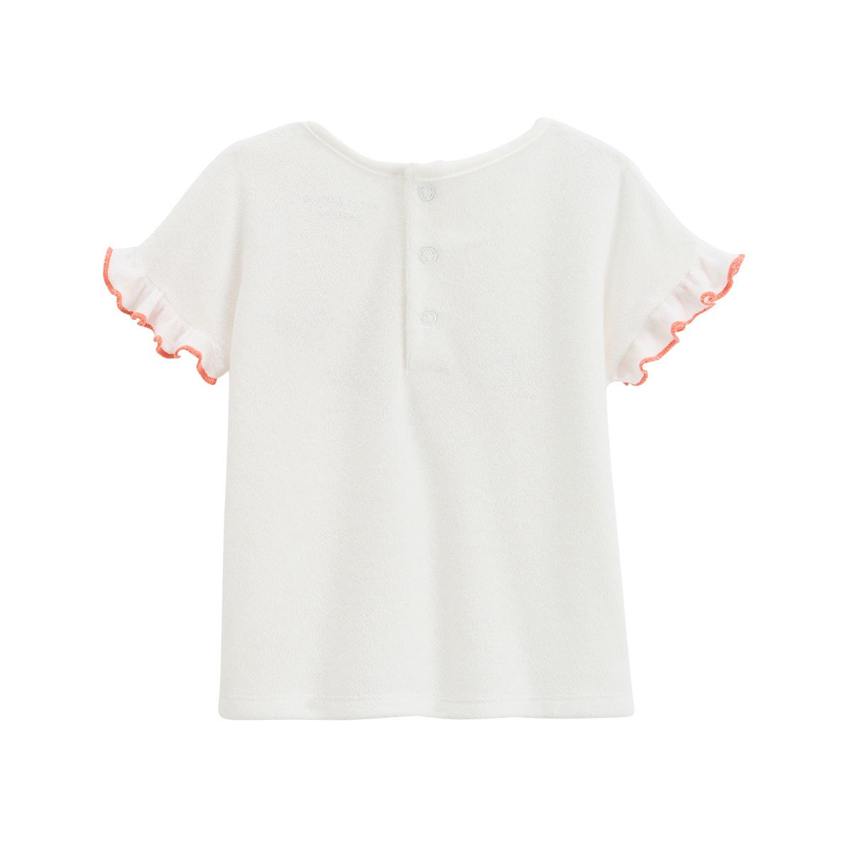 Ensemble enfant t-shirt et short en éponge Saona rose, PETIT BEGUIN