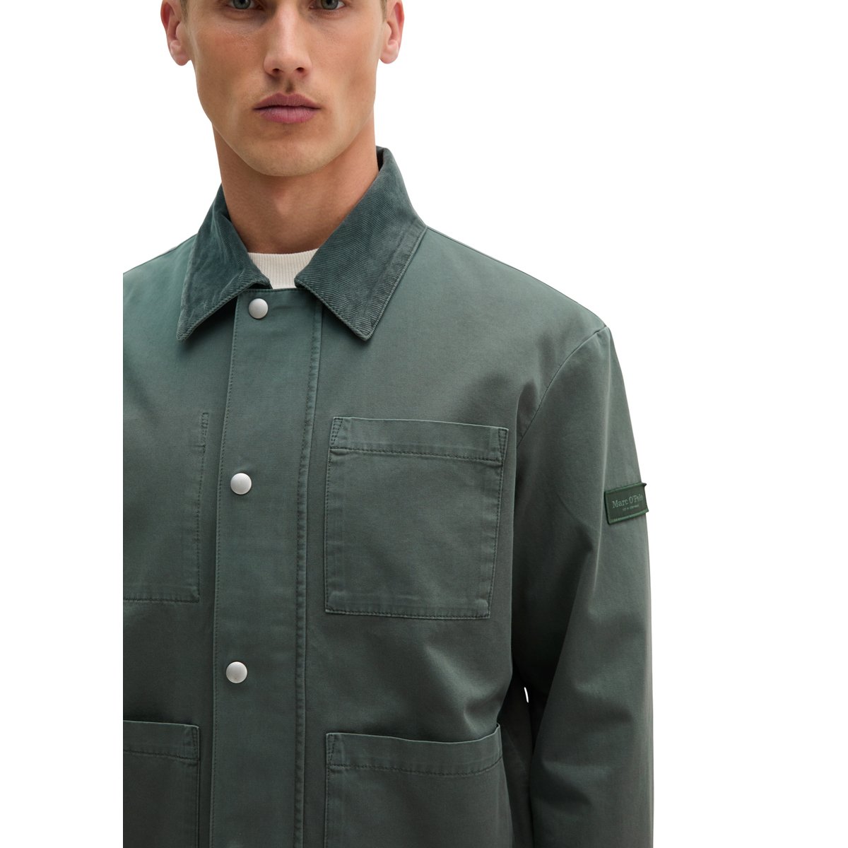 Veste regular avec col en velours côtelé gris foncé, MARC O'POLO