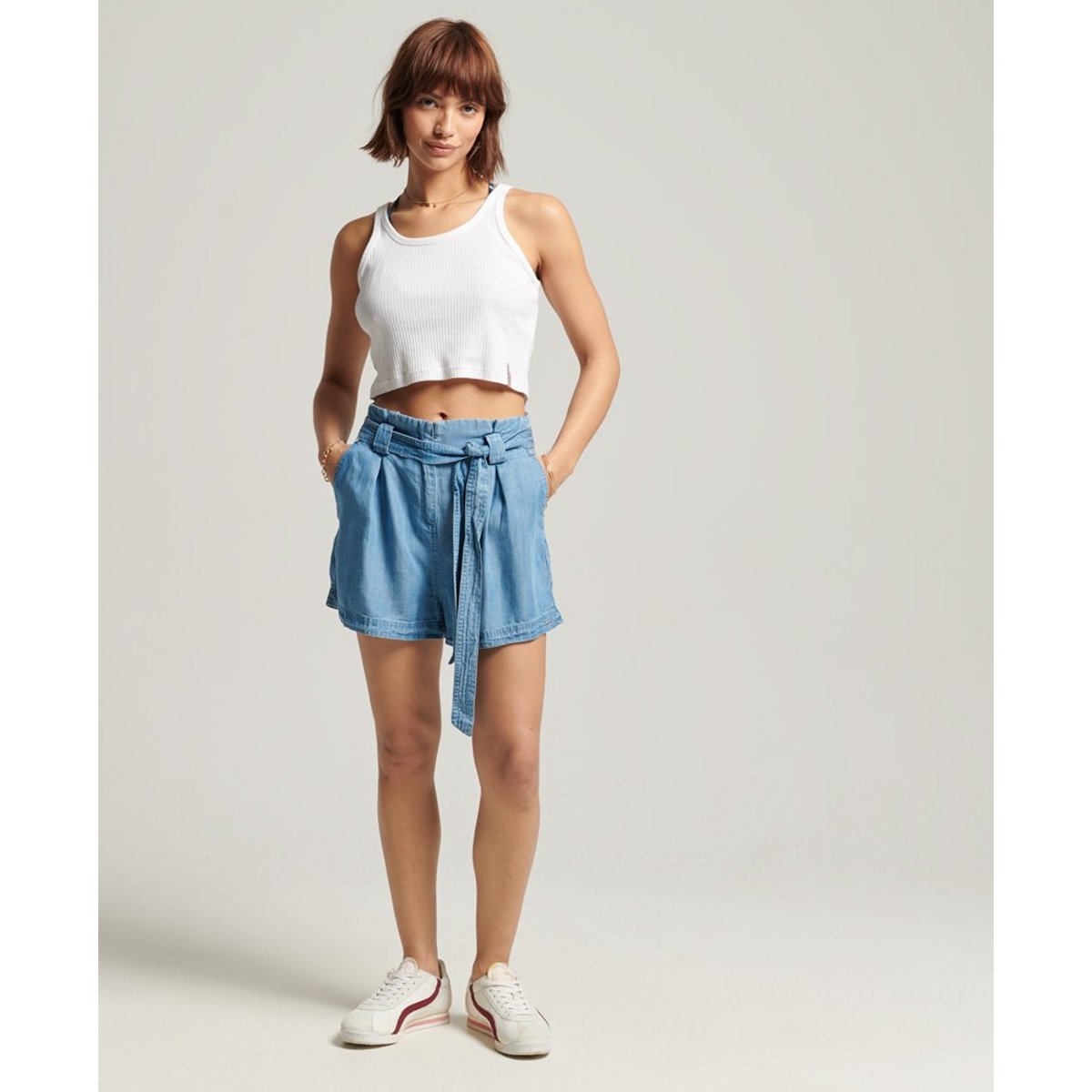 Short Avec Ceinture À Nouer indigo clair, SUPERDRY