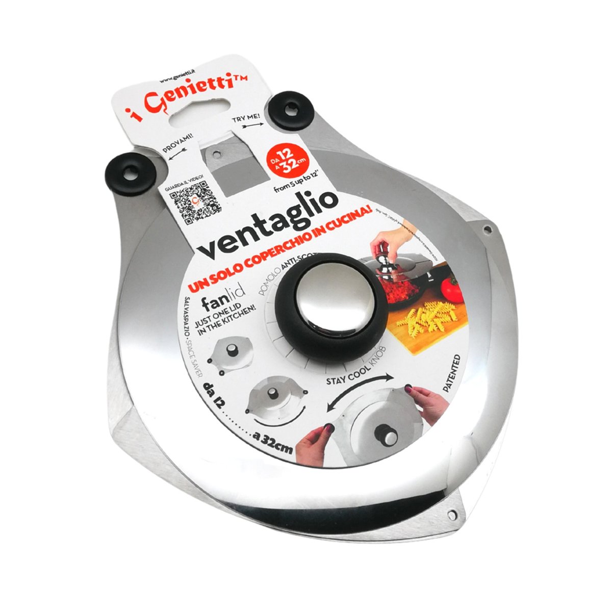 Couvercle éventail ajustable 12-32 cm argent / métallique, IPAC
