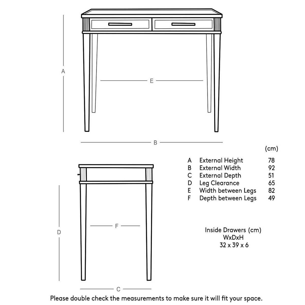 Claudine Mango Wood 2 Drawer Desk light wood, SWOON