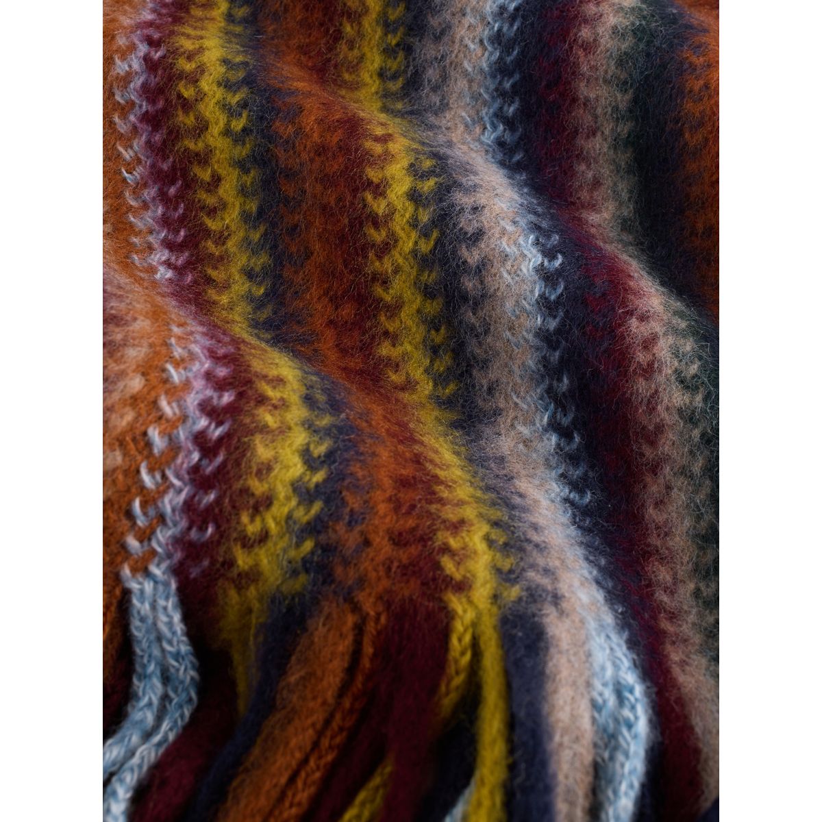 Écharpe et bonnet assortis rayures orange / multicolores, NEXT