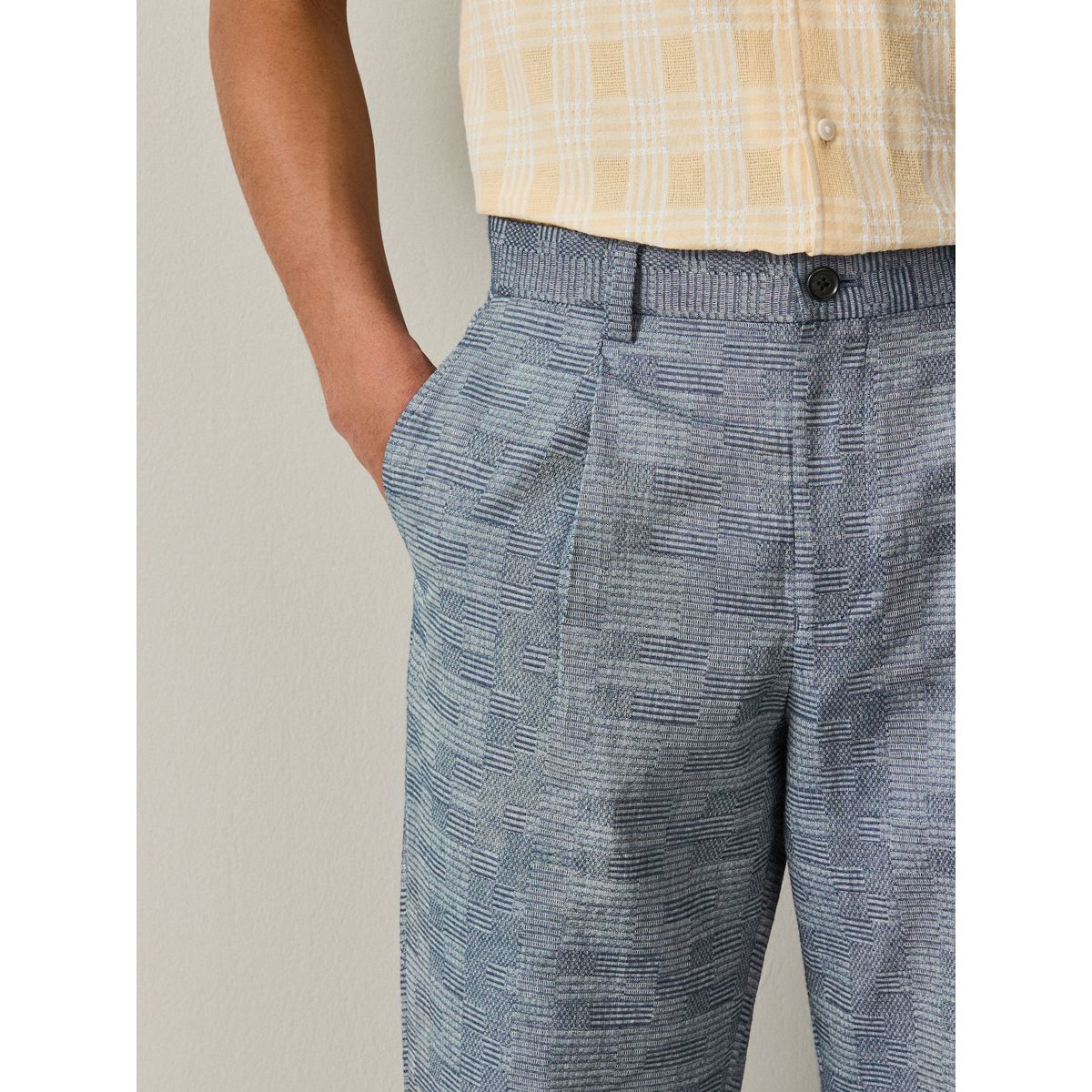 Pantalon de costume décontracté en coton bleu, NEXT