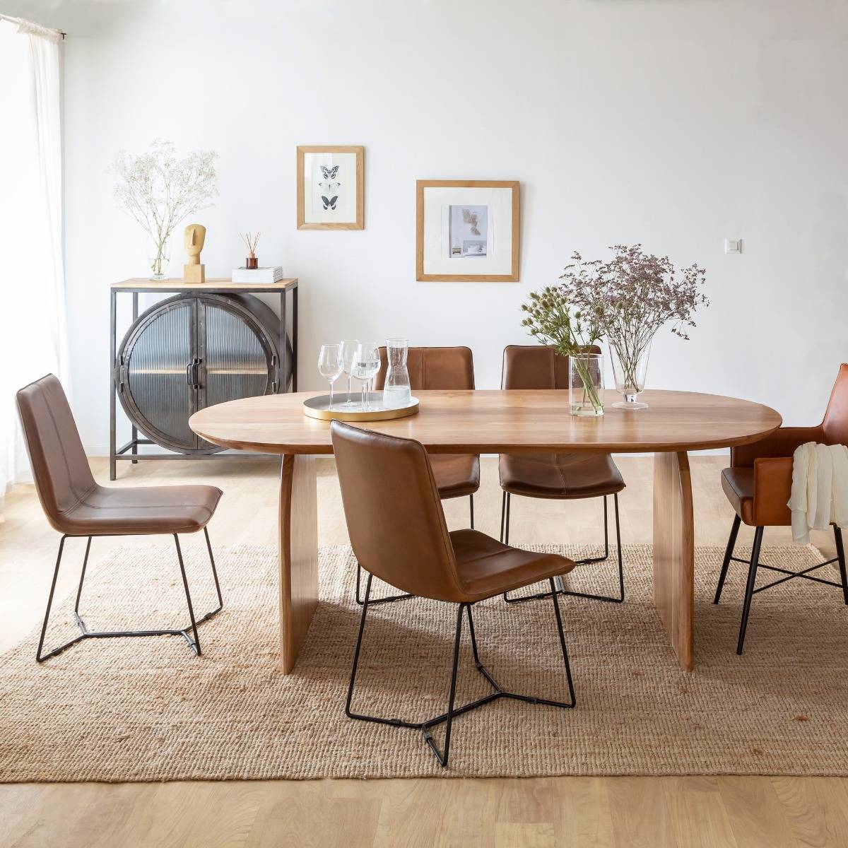 Table à manger en bois d'acacia PAULO bois clair, MADE IN MEUBLES